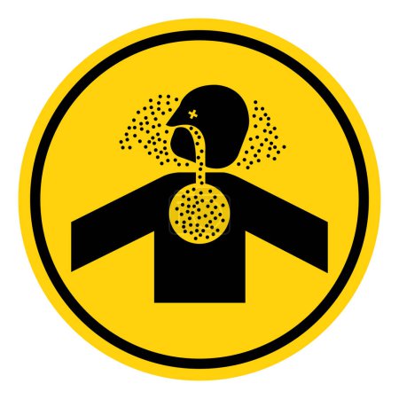 Signe de symbole d'asphyxie de gaz toxiques, illustration vectorielle, isolement sur l'étiquette de fond blanche.EPS10