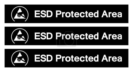 Signe de symbole de zone prédéfinie ESD, illustration vectorielle, isolé sur l'étiquette de fond blanche.EPS10
