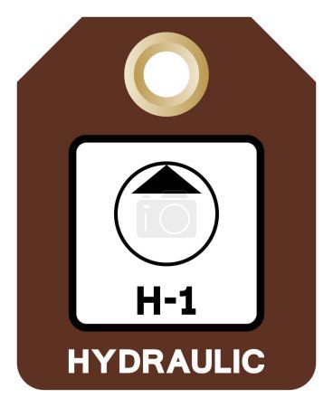 Hydraulische Etikettensymbole, Vektor-Illustration, Isoliert auf weißem Hintergrund. EPS10