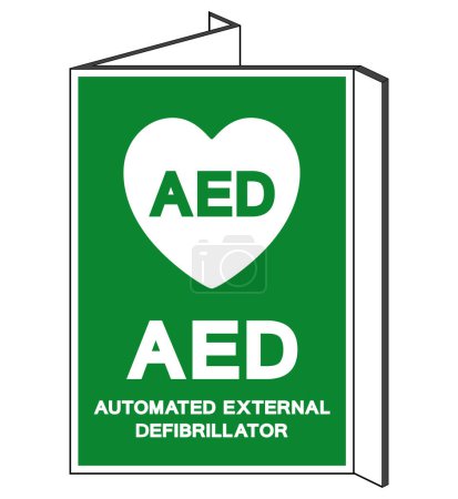 AED Automated External Defibrillator Symbol Sign, Vector Illustration, Isolate On White Background Label.EPS10