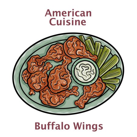 Illustration for Hot and Spicey Buffalo Chicken Wings - Royalty Free Image