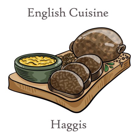 Téléchargez les illustrations : Gros plan sur les haggis fraîchement cuits, cuisine traditionnelle écossaise - en licence libre de droit