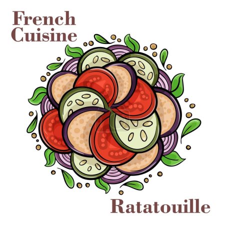 Ratatouille vegetal casero tradicional horneado en sartén de hierro fundido dieta saludable comida vegetariana francesa 