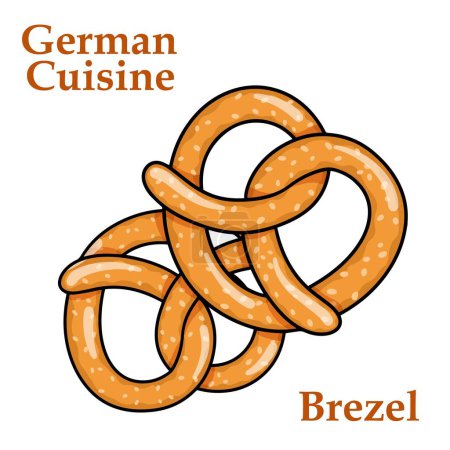 Téléchargez les illustrations : Brezel. bretzel fraîchement cuit sur fond blanc - en licence libre de droit