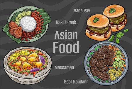 Asian Food Clipart: Hand-drawn & Vector.