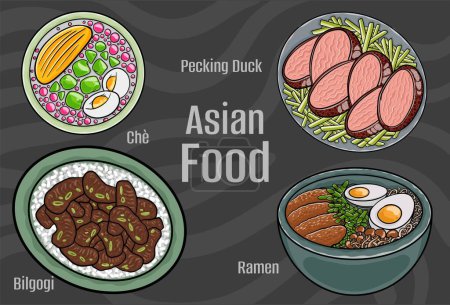 Asian Food Vector Art: Hand-drawn.