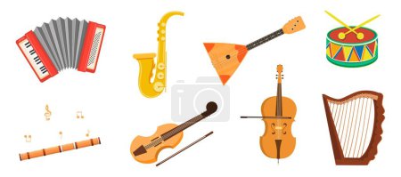 Illustration for A set of musical instruments. Graphics. Vector. Used for collages in web design. - Royalty Free Image