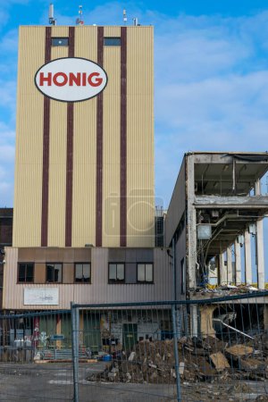 Photo for Nijmegen, the Netherlands - January 21, 2023: The Honig building in Nijmegen getting demolished - Royalty Free Image
