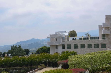 Los Angeles California America May 18, 2023 The Getty Museum is the largest art museum in California museum building from the garden side.
