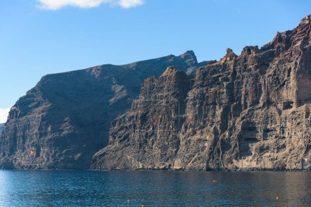 View of massive cliffs of Los Gigantes on the western coast of Tenerife. Canary Islands, Spain