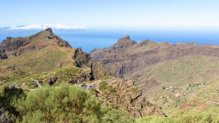 Paysage du massif du Teno sur Tenerife, l'une des trois formations volcaniques qui ont donné naissance à l'île. Les Canaries. Espagne