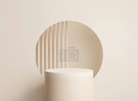 Photo for 3D background scene with podium. Minimal product display mockup with geometric shape object. 3D rendering. - Royalty Free Image