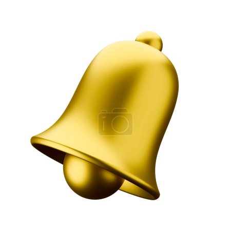 Photo for Golden bell 3D rendering on white background have work path. - Royalty Free Image