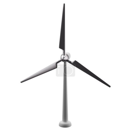 Modern windmill 3D rendering on white background have work path.