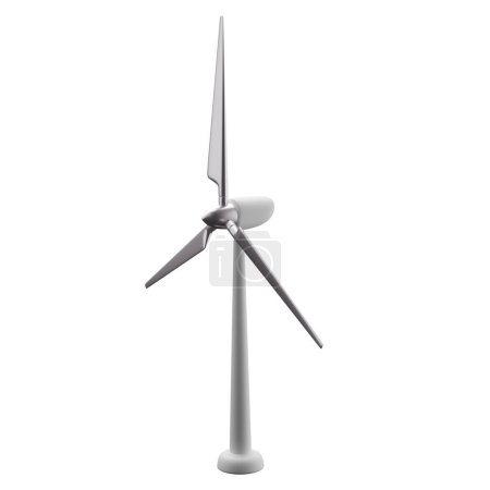 Modern windmill 3D rendering on white background have work path.