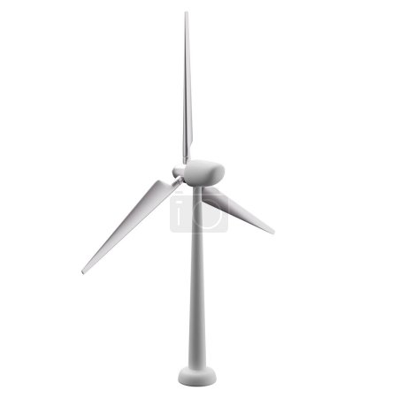Moderne Windmühle 3D-Rendering auf weißem Hintergrund haben Arbeitsweg.