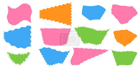 Illustration for Jagged colored rectangles isolated in flat design - Royalty Free Image