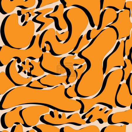 Illustration for Orange and black pattern free form - Royalty Free Image