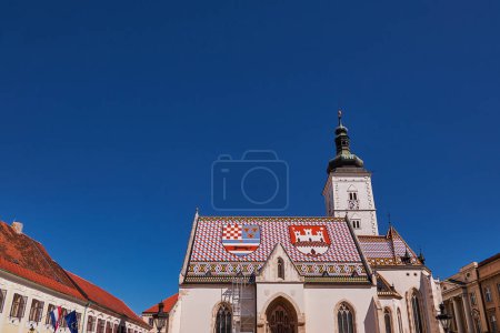 Catholic Church of St. Mark (Crkva sv. Marka) - Zagreb, Croatia - Colorful Mosaic Roof with Coat of arms