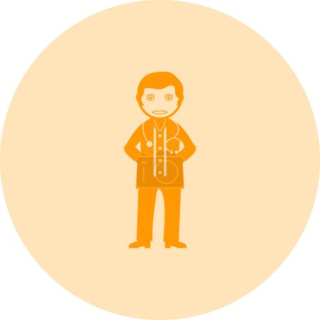 Illustration for Vector illustration of cartoon man with a jacket - Royalty Free Image