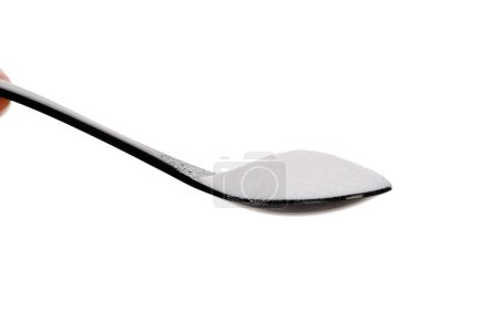 Photo for Baking soda on spoon isolated on white background. - Royalty Free Image