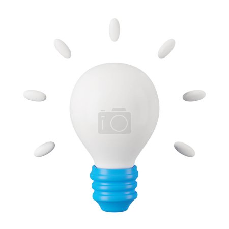 Photo for 3d icon render of light bulb. - Royalty Free Image