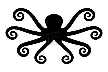Illustration for Kraken, symbol for a legendary sea monster, an octopus or polypus of enormous size with eight tentacles. Also a synonym for insatiable greed, and for the sinister manipulation of others. Illustration. - Royalty Free Image
