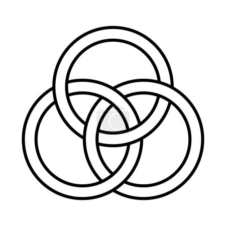 Illustration for Three interlaced circles, an emblem of the Trinity. An ancient Christian symbol, representing the union of the coeternal and consubstantial persons Father, the Son Jesus Christ and the Holy Spirit. - Royalty Free Image