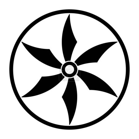 Ilustración de Estrella de seis puntas en círculo, un símbolo similar a un shuriken de rueda, un arma oculta japonesa, también conocida como estrella ninja o lanzadora. Modelado en un patrón de círculo de la cosecha encontrado en Broad Hinton, Wiltshire. - Imagen libre de derechos