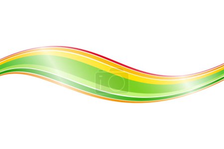 Dynamic and energetic wave. Sine wave of fresh and energetic colors, tapering at the ends, and with gradients. Symbol for lively flow, positive development and successful acting. Isolated illustration