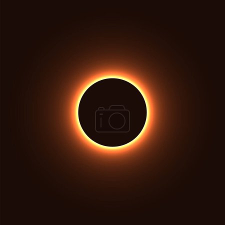 Illustration for Total solar eclipse. Illustration of a natural phenomenon, where the Moon obscures the Sun. Eclipses have been interpreted as omens, and portents, a phenomenon, often signifying the advent of change. - Royalty Free Image