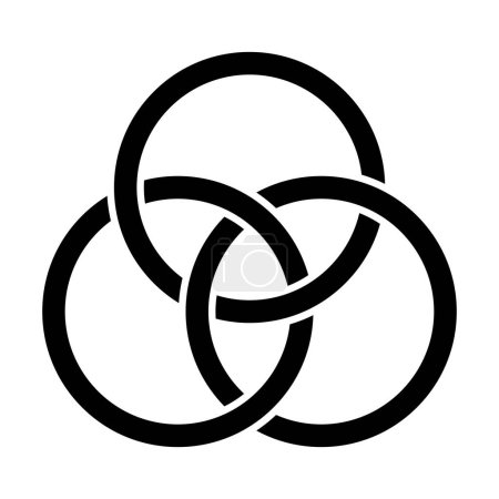 Emblème de la Trinité, trois cercles entrelacés, un ancien symbole chrétien, représentant l'union des personnes coéternelles et consubstantielles le Père, le Fils Jésus-Christ et le Saint-Esprit.