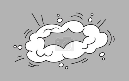 Téléchargez les photos : White ring cloud of bang effect or explosion energy isolated. Illustration in comic cartoon design - en image libre de droit