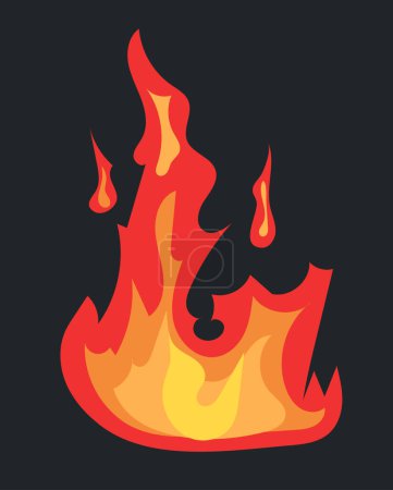 Téléchargez les photos : Red and orange colors fire effect for bonfire or campfire. Illustration in comic cartoon design - en image libre de droit