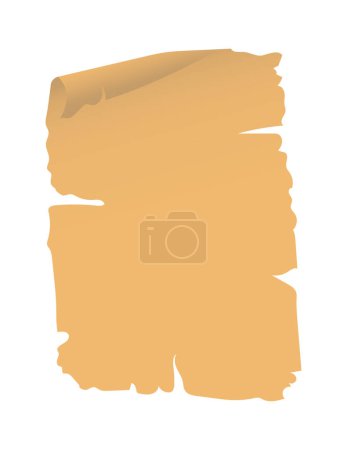 Téléchargez les photos : Papyrus parchment empty paper with old ripped torn texture. Illustration in cartoon design isolated - en image libre de droit