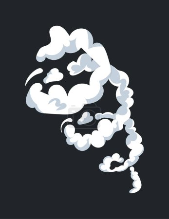 Foto de Smoke effect with swirl motion and cloud shapes air trail. Illustration in comic cartoon design - Imagen libre de derechos