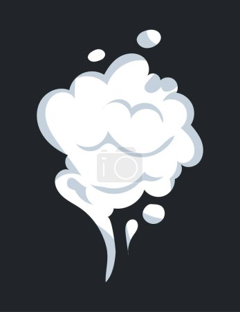 Photo for Smoke effect of white cloud and water vapour or steam shape. Illustration in comic cartoon design - Royalty Free Image