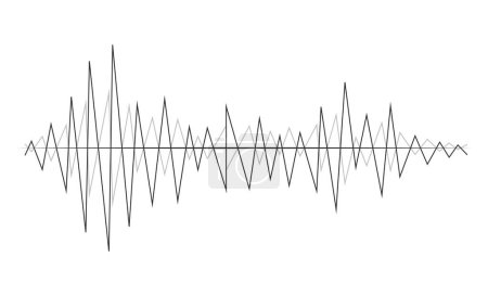 Foto de Sound wave in line graph form with different amplitude for equalizer. Illustration in graphic design isolated - Imagen libre de derechos