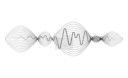 Téléchargez les photos : Sound wave in abstract line and curve waveform for music player. Illustration in graphic design isolated - en image libre de droit