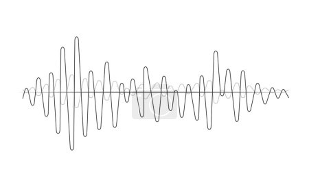 Foto de Sound wave in line form for music player or audio podcast. Illustration in graphic design isolated - Imagen libre de derechos
