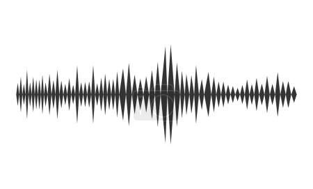 Téléchargez les photos : Sound wave signal in vibration graph form for voice recording. Illustration in graphic design isolated - en image libre de droit