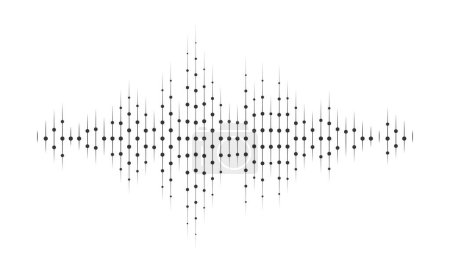 Foto de Sound wave signal with lines and dots form for audio recording. Illustration in graphic design isolated - Imagen libre de derechos