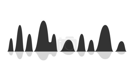 Téléchargez les photos : Sound wave with black curve waveforms for audio recording. Illustration in graphic design isolated - en image libre de droit