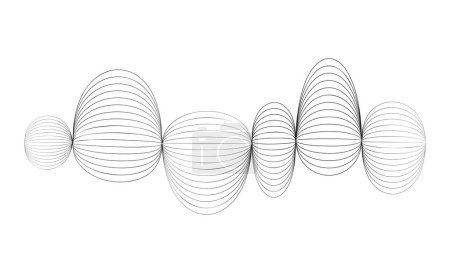 Foto de Sound wave with black line waveforms for audio equalizer. Illustration in graphic design isolated - Imagen libre de derechos