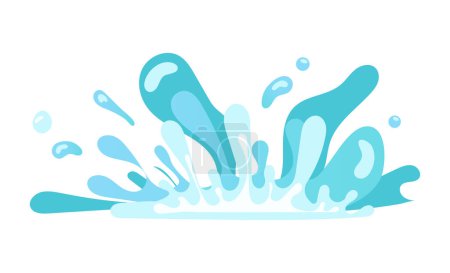 Téléchargez les photos : Water explosion effect with splashes and drops spray motion. Illustration in comic cartoon design - en image libre de droit