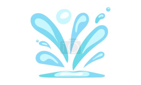 Téléchargez les photos : Water effect with explosion of drops splashes of different shapes. Illustration in comic cartoon design - en image libre de droit