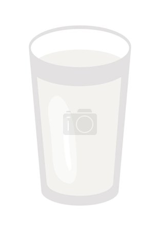 Téléchargez les illustrations : Milk or yogurt drinks in transparent glass cup. Dairy products. Vector illustration isolated design - en licence libre de droit