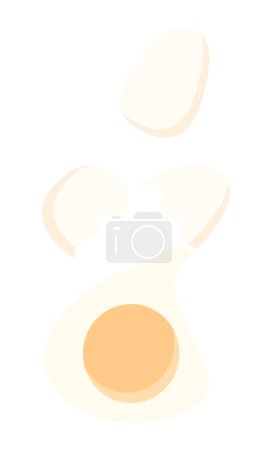 Ilustración de Huevo entero y cáscara rota con yema. Cocinar y hornear ingredientes. Ilustración vectorial diseño aislado - Imagen libre de derechos