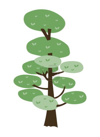 Illustration for Abstract tree with green leaves on branches. Plants for park landscapes. Vector illustration isolated design - Royalty Free Image