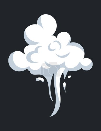 Téléchargez les illustrations : Smoke effect with curve cloud shape and moving vapor trail. Vector illustration in comic cartoon design - en licence libre de droit